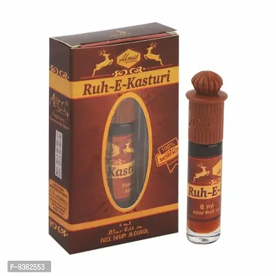 Almas Brand 100% Original | RUH E KASTURI | Great Fragrance 8Ml Floral Attar  Pocket Perfume | Ittar | Ettar | Itar | Etar | Itra | Itras | Oud | Oudh | Dubai Attar | Best Attar | Best Perfume Oil |