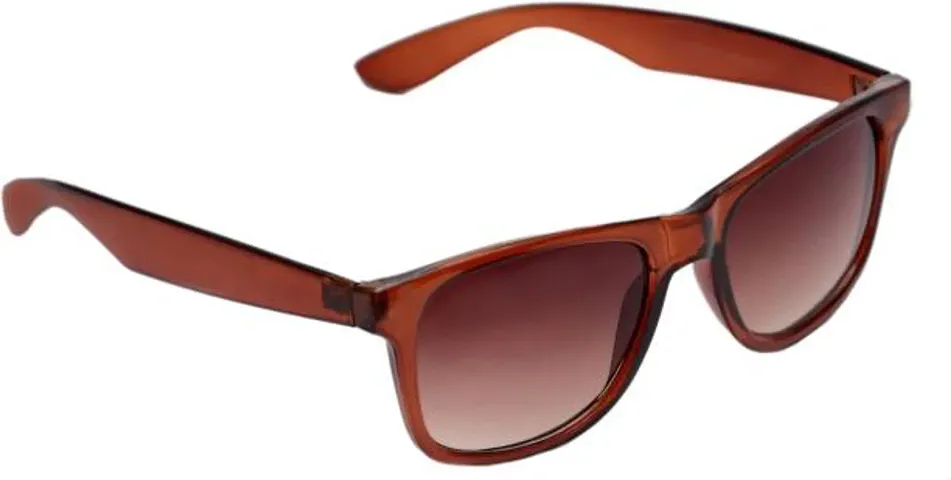 Brown Lens Brown Frame Rectangular Sunglasses for Men and Women