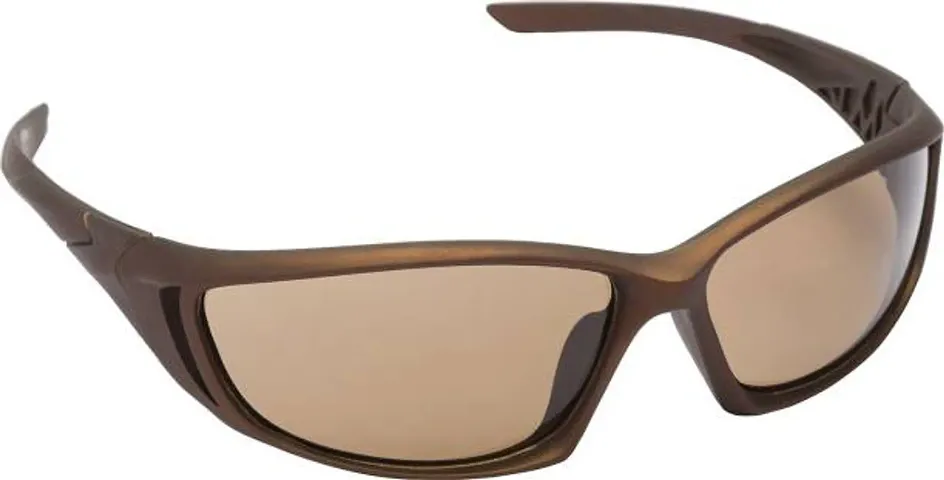 FASTRACK (P089BR2) WRAPAROUND Style Full-Rimmed, Brown color Sunglasses with Brown colored LENS, For Men  Women
