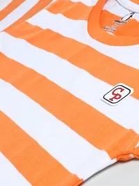 Kids Regular Fit Auto Striped Half Sleeve Tees T-Shirt for Boys Baby Kid | Navy-thumb2