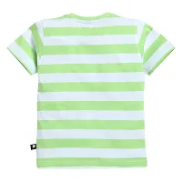 Kids Regular Fit Auto Striped Half Sleeve Tees T-Shirt for Boys Baby Kid | Green-thumb2