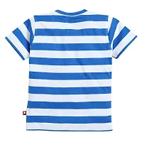Kids Regular Fit Auto Striped Half Sleeve Tees T-Shirt for Boys Baby Kid | Royal Blue-thumb1
