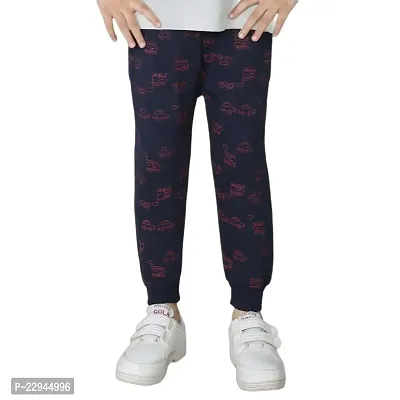Kids Stylish Regular Fit Printed Cotton Trouser Track Pant for Boys Baby Kid | Navy