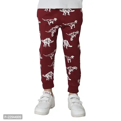 Kids Stylish Regular Fit Printed Cotton Trouser Track Pant for Boys Baby Kid | Maroon
