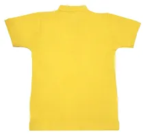 Boys Collar Neck Plain Polo Tees T-Shirt | Yellow-thumb1