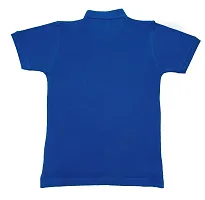 Boys Collar Neck Plain Polo Tees T-Shirt | Blue-thumb1