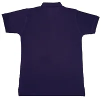 Boys Collar Neck Plain Polo Tees T-Shirt | Purple-thumb1