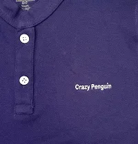 Boys Collar Neck Plain Polo Tees T-Shirt | Purple-thumb2