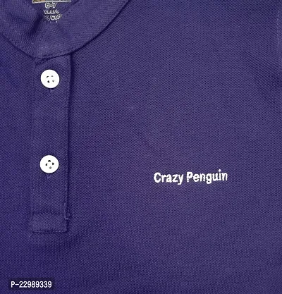 Boys Collar Neck Plain Polo Tees T-Shirt | Purple-thumb3