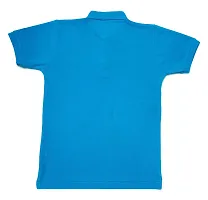 Boys Collar Neck Plain Polo T-Shirt | Blue-thumb1