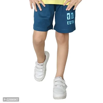 Boys Regular Fit Shorts Half Pant | Teal Blue