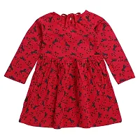 Kids Girls Frocks Dresses for Baby Girls Long Sleeves Dress | Red-thumb1