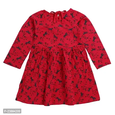 Kids Girls Frocks Dresses for Baby Girls Long Sleeves Dress | Red-thumb2