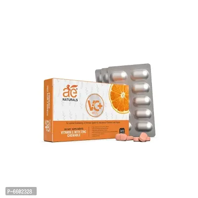 AE Naturals VC+ 1000mg Vitamin C Chewable Tablets With Zinc 30 Tabs-thumb3