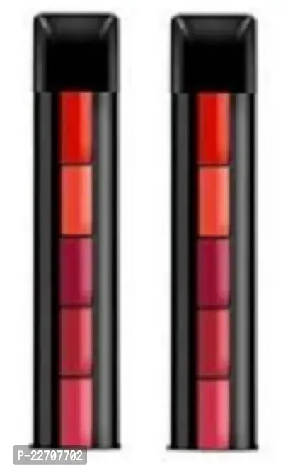 5 In 1 Creamy Matte Lipstick, The Red Edition Pack Of 2-thumb0