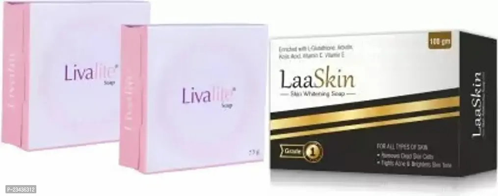 Livalite Face soap 2 (75GM) LaaSkin Soap 1 (100 GM)  (3 x 83.33 g)-thumb0