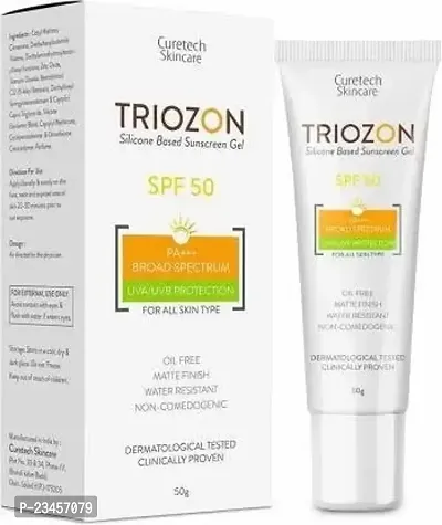 Triozon Silicone Sunscreen Gel Spf 50 Oil Free Pa Broad Spectrum Uva Uvb Protection For All Skin Type Spf 50 Pa  50 G-thumb0