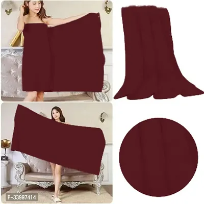 Latest Cotton Fade Resistant 650 GSM Bath Towel - 2Pcs (Maroon, 30 x 60)-thumb4