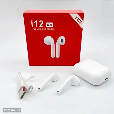 I12 Airport -Bluetooth Wireless Earbuds Bluetooth Headset (White, True Wireless)-thumb0