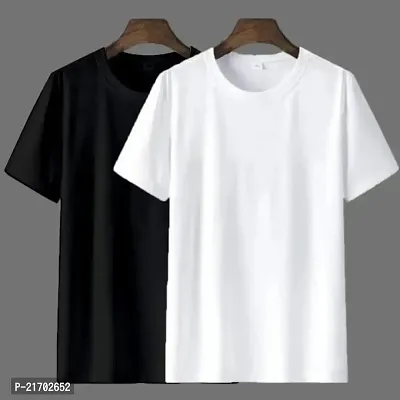 Classic Polyester Solid Tshirt for Men, Pack of 2