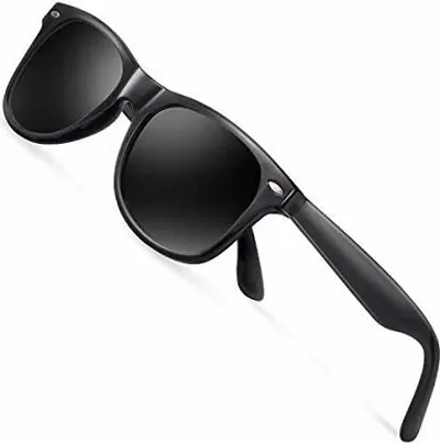 CREEK Unisex Wayfarer UV Protected Sunglasses , Black, Free Size