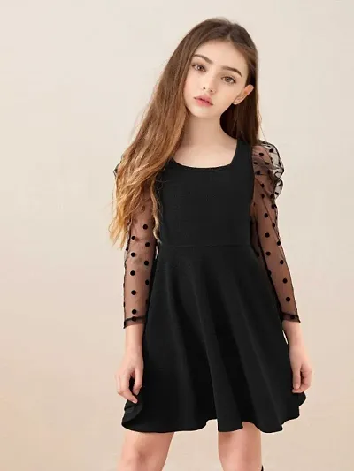 Casual Cotton Blend Dress for Girls