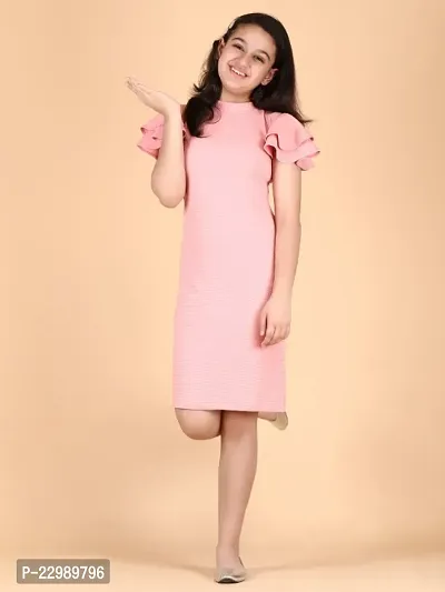 Classic Cotton Blend Solid Dresses for Kids Girls