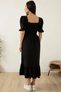 Classic Crepe Solid Dresses for Women-thumb3