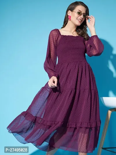 Women A-line Purple Dress