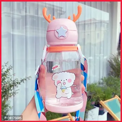 Multi Design Cute Mix Cartoon Sipper school Bottle for Kids with 600 ml (Set of 1) Color May Vary-thumb0