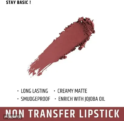 Cosmetics 24 Hrs Non Transfer Matte Lipstick (LL03-08)  (Stay Basic, )-thumb4