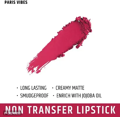 Cosmetics 24 Hrs Non Transfer Matte Lipstick Long Lasting (LL03-23)  (Paris Vibes, 3 g)-thumb4