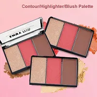 Contour  Highlighter Blush Combo Palette  Long-Lasting| For  Multipurpose 3-in-1 Makeup Kit-thumb1