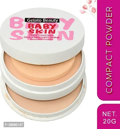 GELATO BEAUTY Professional Silk-Enriched Shine (Baby Skin) Cover Matte  Compact Powder 9510-01