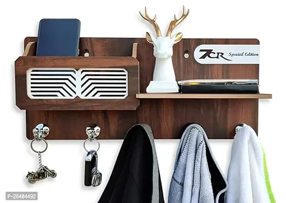 Beautiful Brown Wooden Wall Shelf For Home