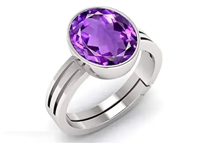 Alluring Brass Amethyst Real Stone Rings For Men