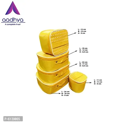 Designer Yellow Nylon Vanity Box- 5 Kit-thumb0