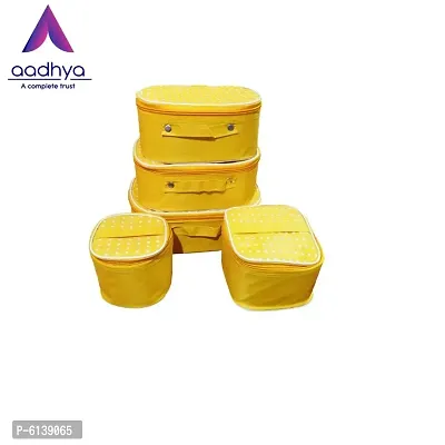 Designer Yellow Nylon Vanity Box- 5 Kit-thumb3