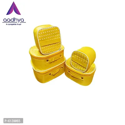 Designer Yellow Nylon Vanity Box- 5 Kit-thumb2