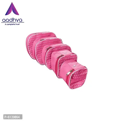 Designer Pink Nylon Vanity Box- 5 Kit-thumb5