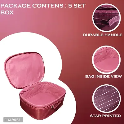 Designer Magenta Nylon Vanity Box- 5 Kit-thumb4