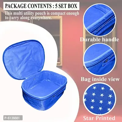 Designer Blue Nylon Vanity Box- 5 Kit-thumb3