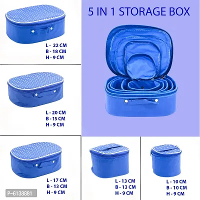 Designer Blue Nylon Vanity Box- 5 Kit-thumb5