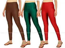 Fabulous Multicoloured Lycra Blend Solid Leggings For Women Pack Of 3-thumb1