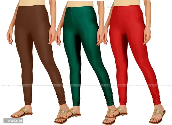 Fabulous Multicoloured Lycra Blend Solid Leggings For Women Pack Of 3-thumb2