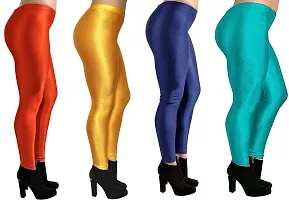 Colors Cube Streachable Shiny Chudidar Legging Combo Pack-thumb2