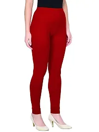 Stylish Maroon Cotton Solid Leggings For Women-thumb2