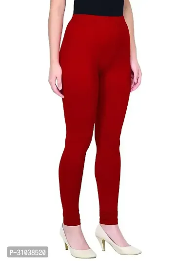 Stylish Maroon Cotton Solid Leggings For Women-thumb3