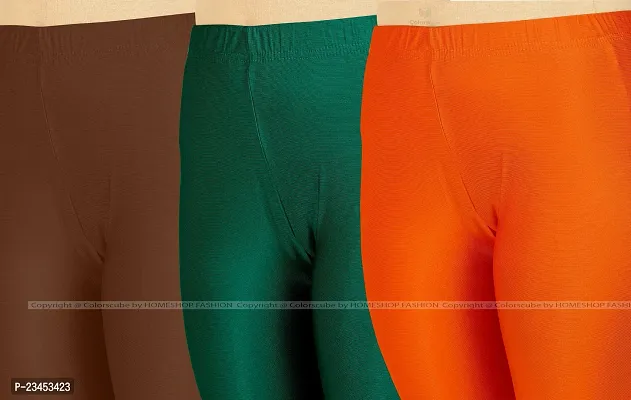 Fabulous Multicoloured Lycra Blend Solid Leggings For Women Pack Of 3-thumb4