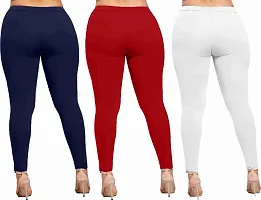Stylish  Comfortable Cotton Ankle Length Women's Premium Cotton Stretchable Leggings with Rib for women Combo-thumb1